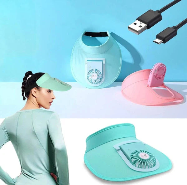 Rechargeable Summer Fan Cap – Vintage Style