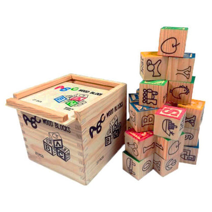 Alphabet ABC Wooden Wood Blocks Educational toys for kids - 27 Pieces for Kids