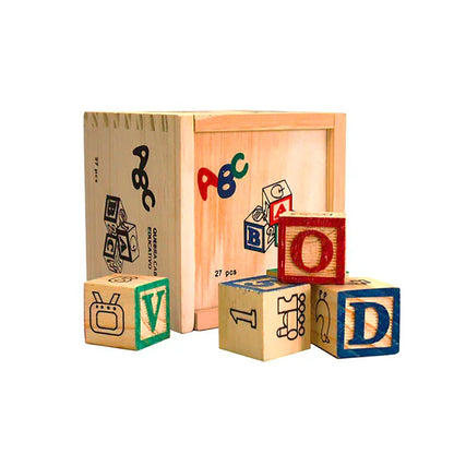 Alphabet ABC Wooden Wood Blocks Educational toys for kids - 27 Pieces for Kids