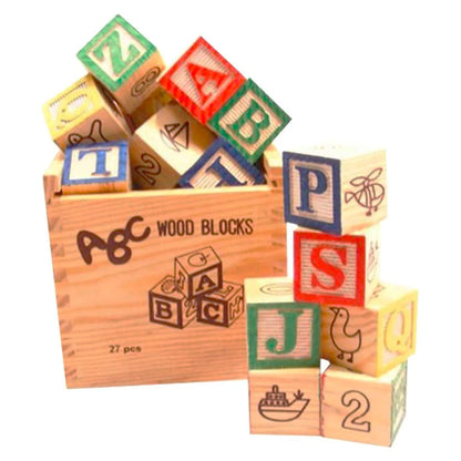 Alphabet ABC Wooden Wood Blocks Educational toys for kids - 27 Pieces for Kids