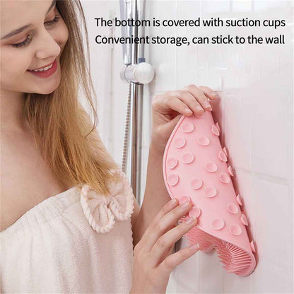 Bathroom Back Scrubber Wall Mounted Suction Cup Silicone