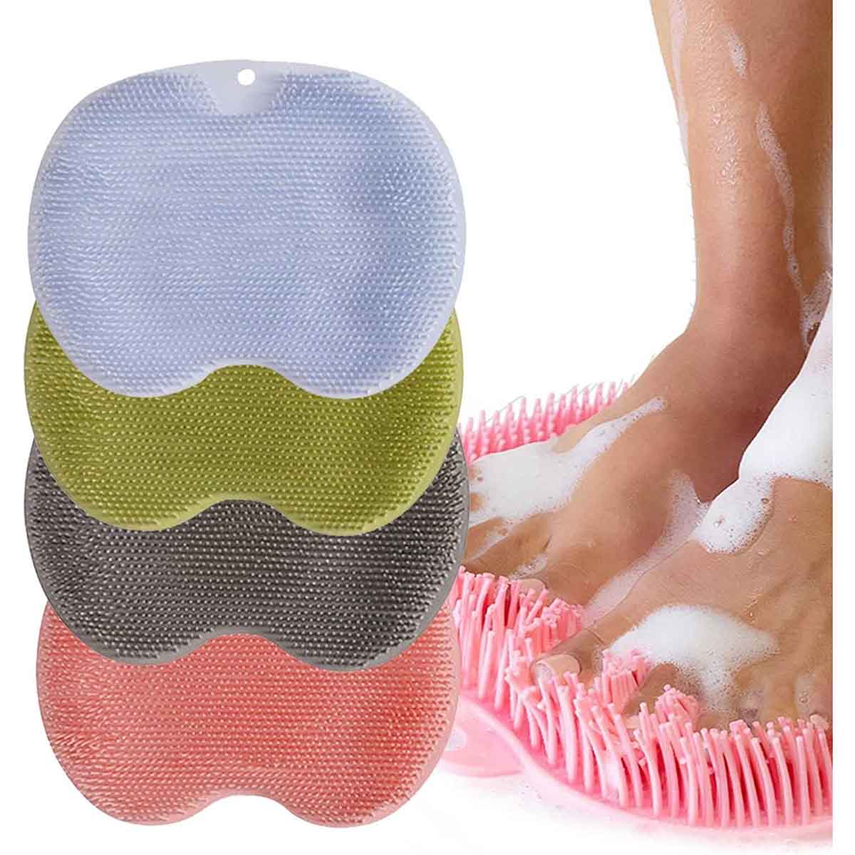 Bathroom Back Scrubber Wall Mounted Suction Cup Silicone
