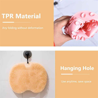 Bathroom Back Scrubber Wall Mounted Suction Cup Silicone