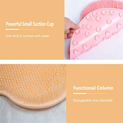 Bathroom Back Scrubber Wall Mounted Suction Cup Silicone
