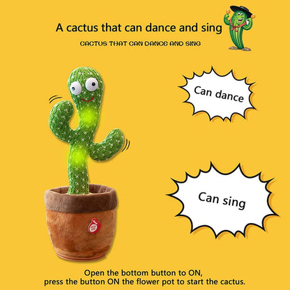Full Size Dancing Talking Cactus With Hat Muffler Toy
