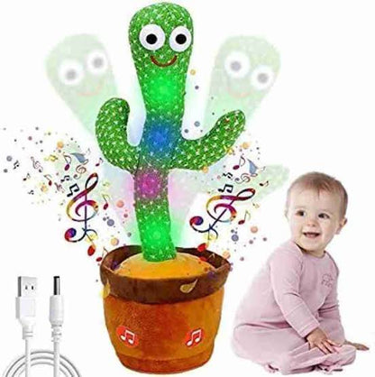 Full Size Dancing Talking Cactus With Hat Muffler Toy