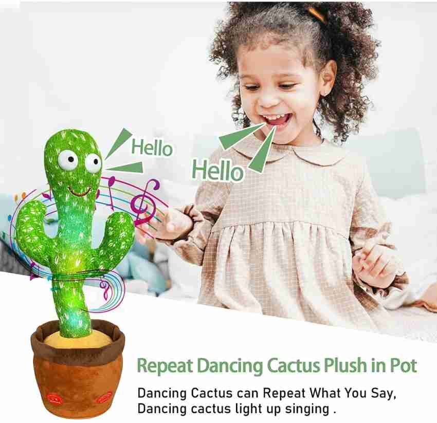 Full Size Dancing Talking Cactus With Hat Muffler Toy