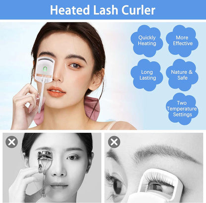 Rechargeable Electric Eyelash Curler with 2 Heating Modes Makeup