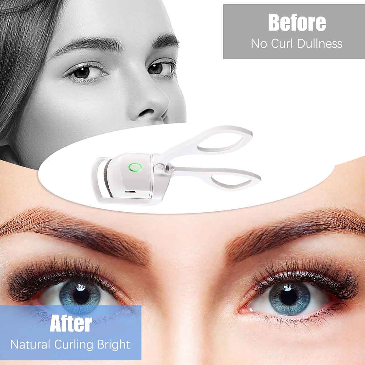 Rechargeable Electric Eyelash Curler with 2 Heating Modes Makeup