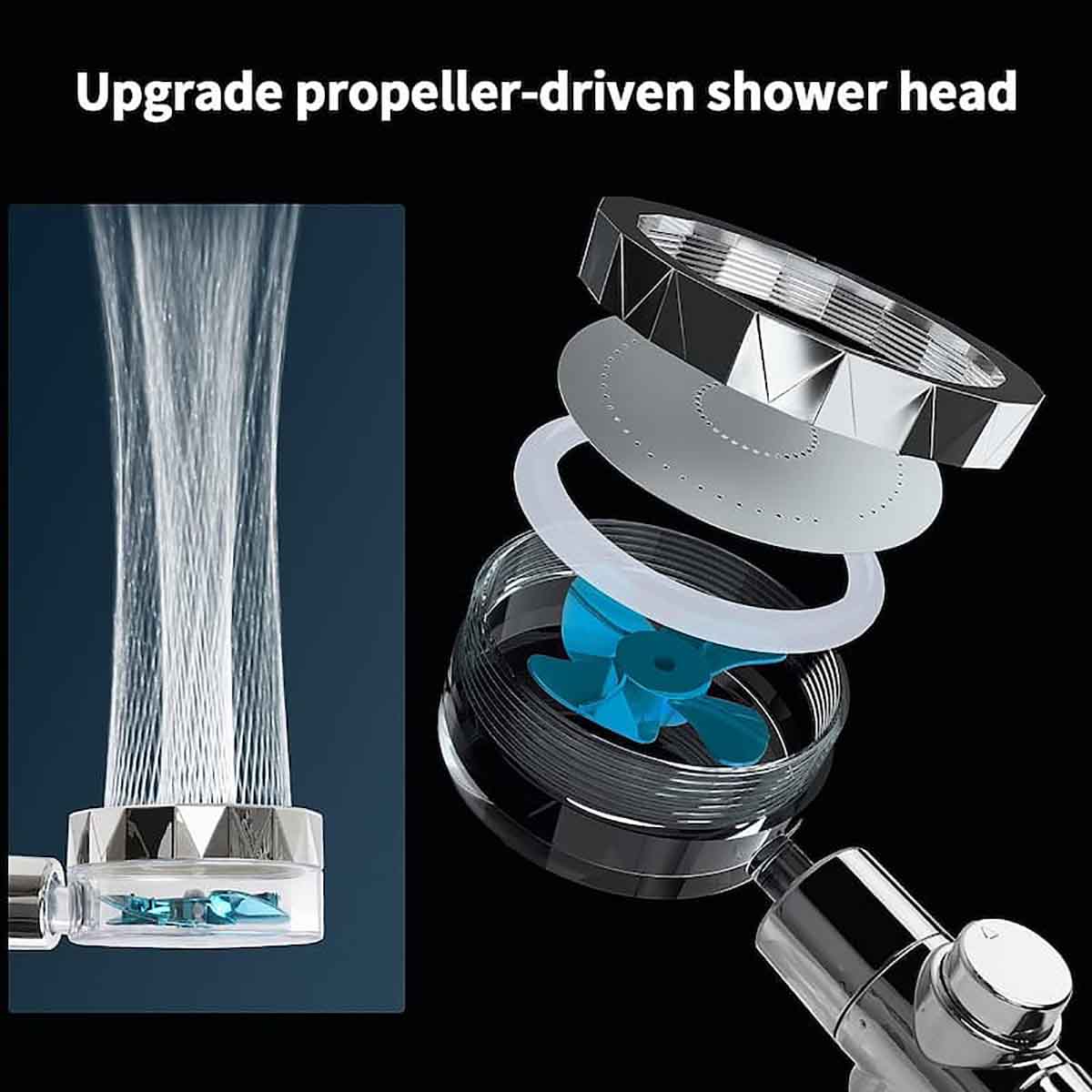 Hydro Shower Jet High Pressure Turbo Head Set