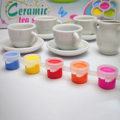 Miniature  Ceramic Tea Party Set for Kids - Customised Painting
