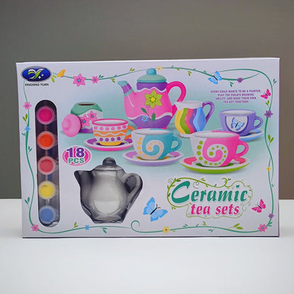 Miniature  Ceramic Tea Party Set for Kids - Customised Painting