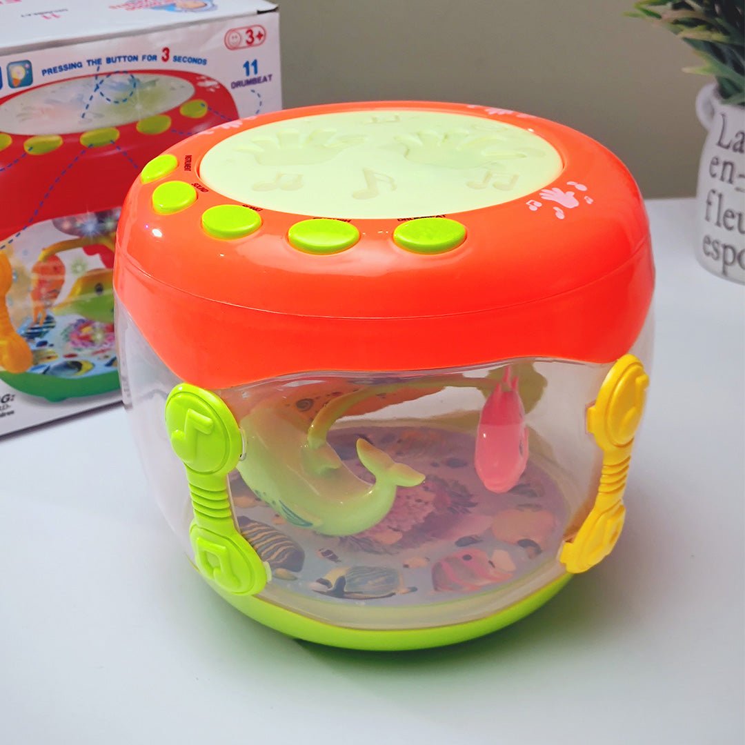 Musical Fish Aquarium Drum Toy with 3D Lights