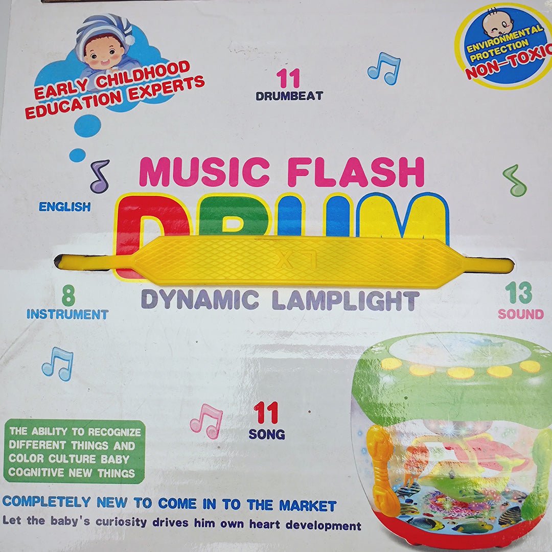 Musical Fish Aquarium Drum Toy with 3D Lights