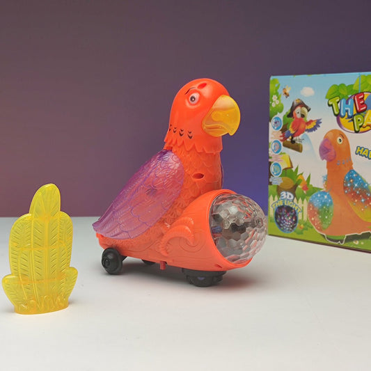 Musical Parrot Toy with 4D Lights and Music for Kids