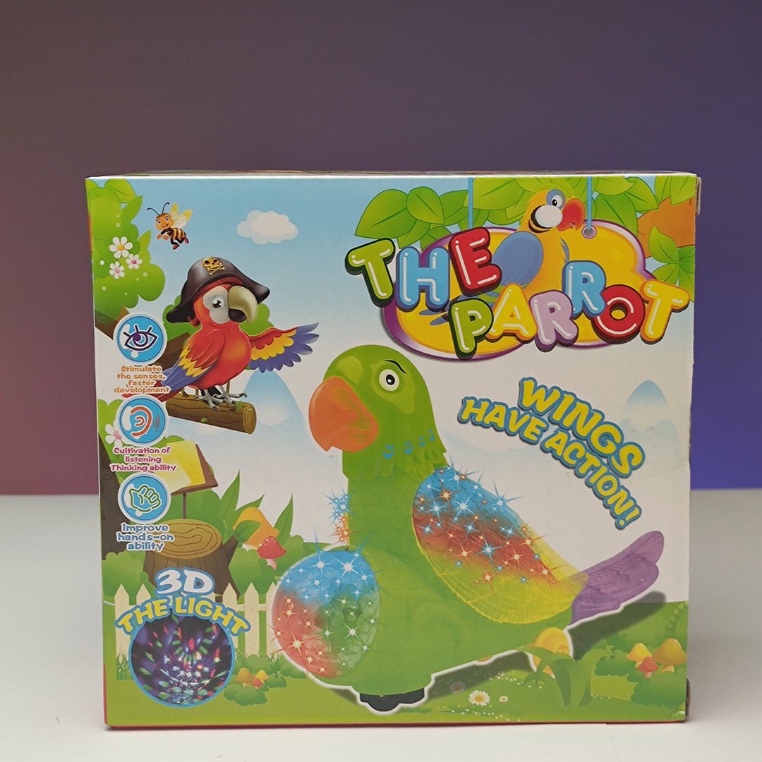 Musical Parrot Toy with 4D Lights and Music for Kids