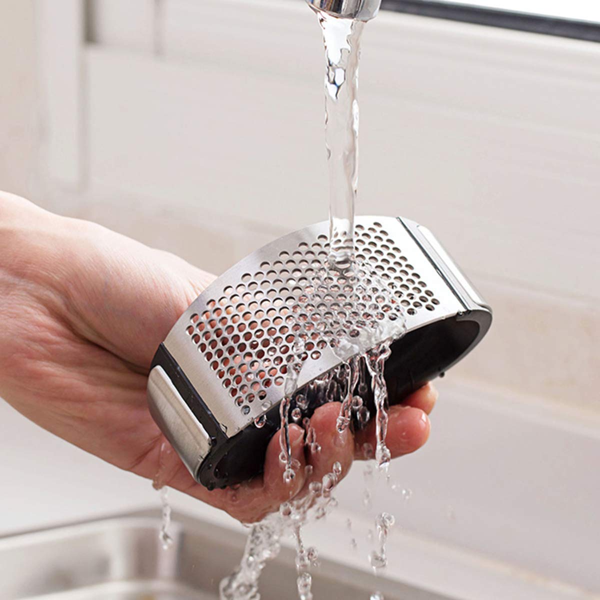 Garlic Press Rocker Stainless Steel Tool Kitchen Gadget