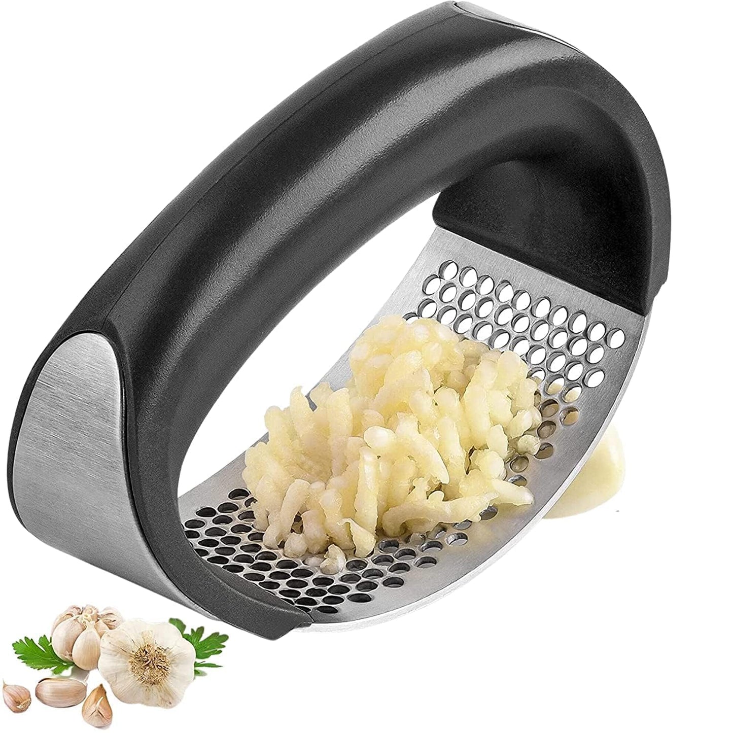 Garlic Press Rocker Stainless Steel Tool Kitchen Gadget