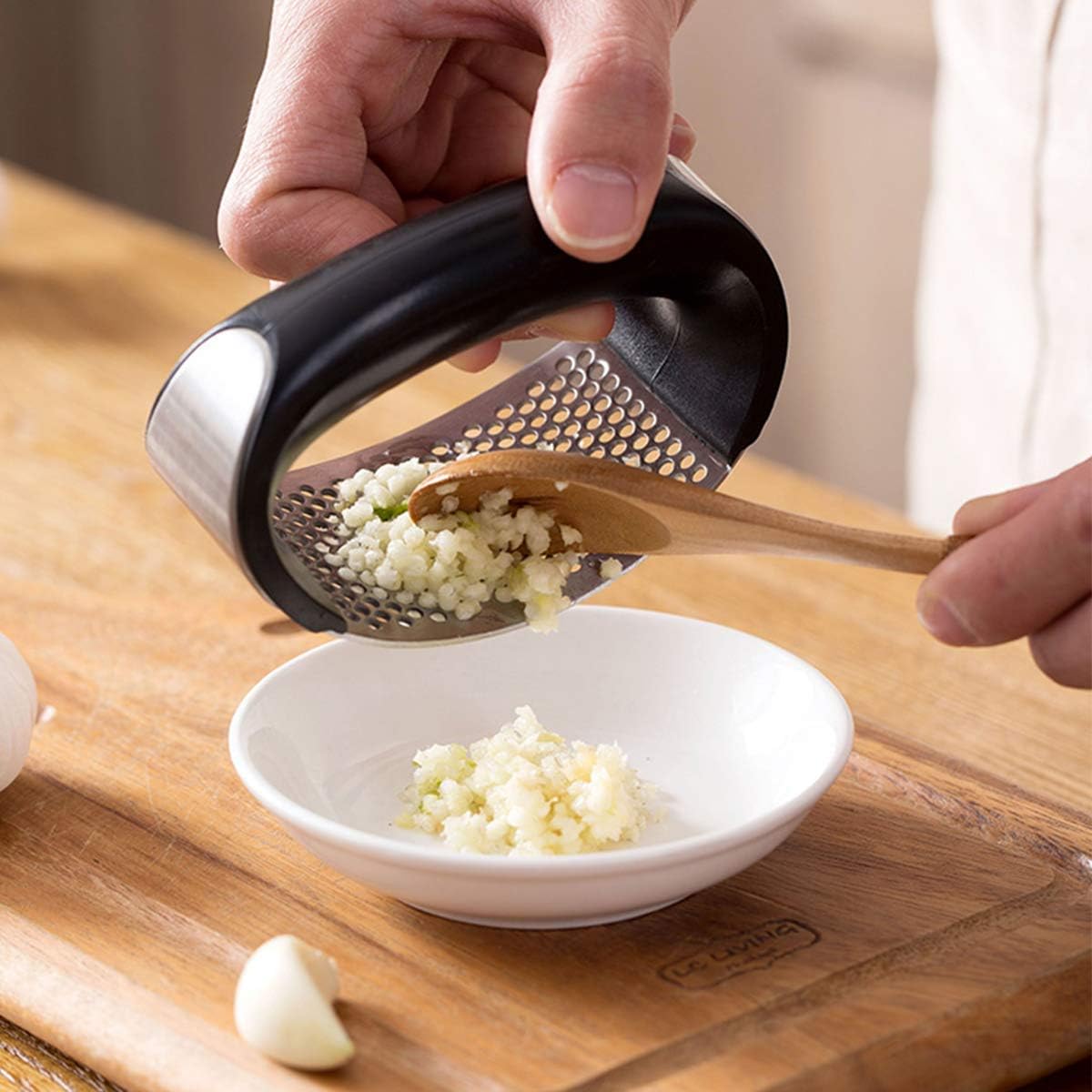 Garlic Press Rocker Stainless Steel Tool Kitchen Gadget
