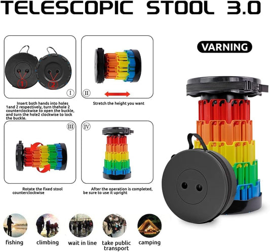 Folding Portable Stool Telescopic Chair Travel Fun Multi Colour Foldable Product