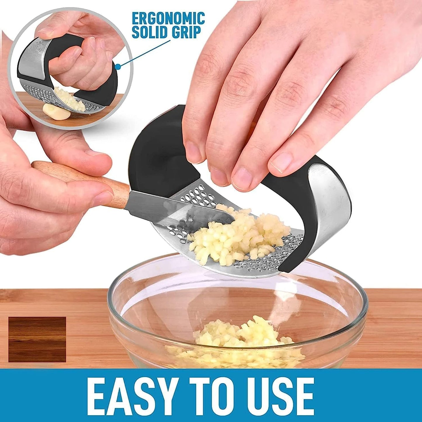 Garlic Press Rocker Stainless Steel Tool Kitchen Gadget