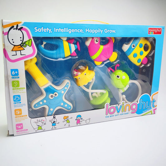 Pack of 6 RATTLING HUT Baby Rattling Toys