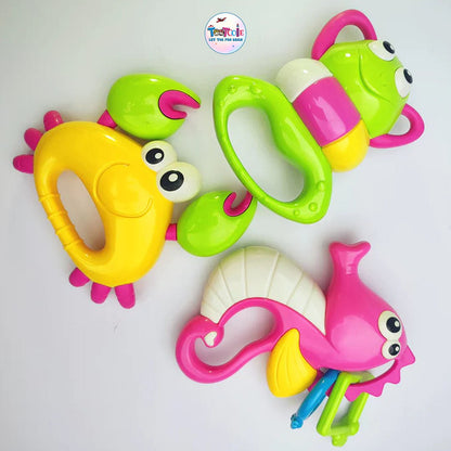 Pack of 6 RATTLING HUT Baby Rattling Toys