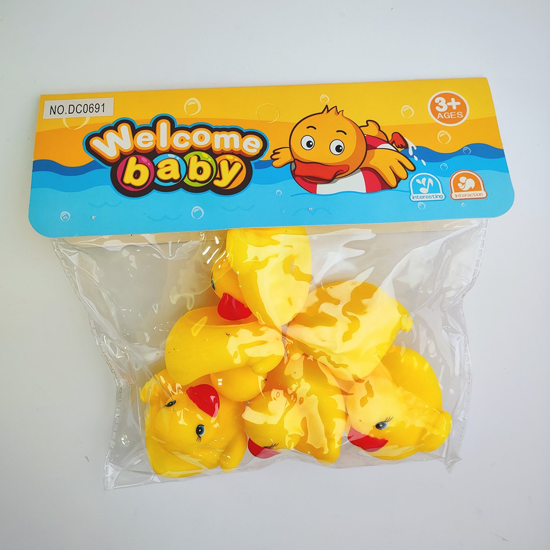 Pack Of 6 Soft Rubber Chu Chu Little Duckie Ducks
