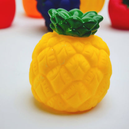 Pack Of 6 Soft Rubber Chu Chu Sound Fruit Toys
