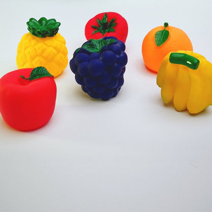 Pack Of 6 Soft Rubber Chu Chu Sound Fruit Toys