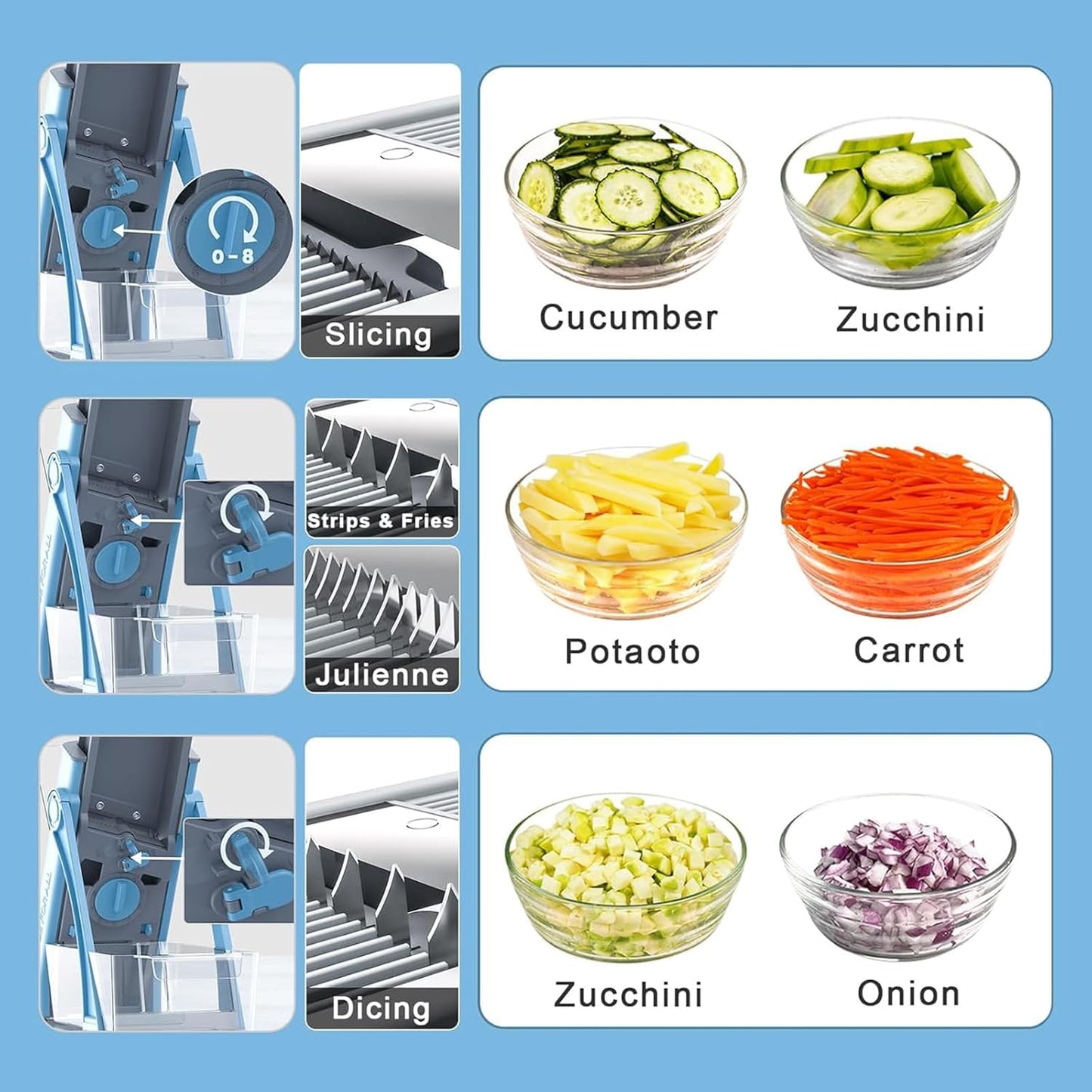 Mandolin Vegetable Slicer Food Chopper