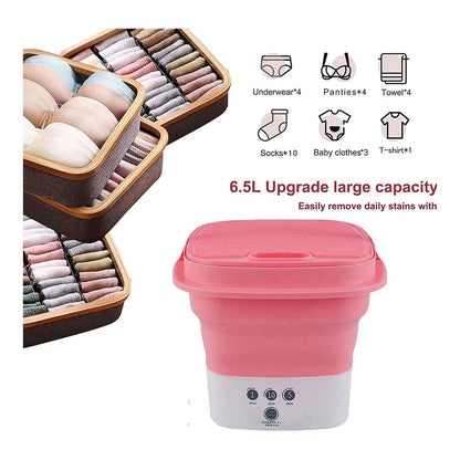 Portable Mini Foldable Washing Machine Electric for Kids Clothes Washing