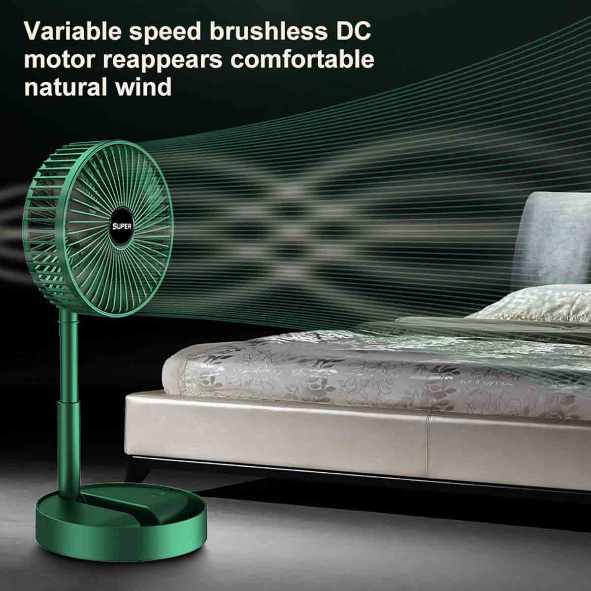 Portable USB Charging Fan Mini Foldable Green