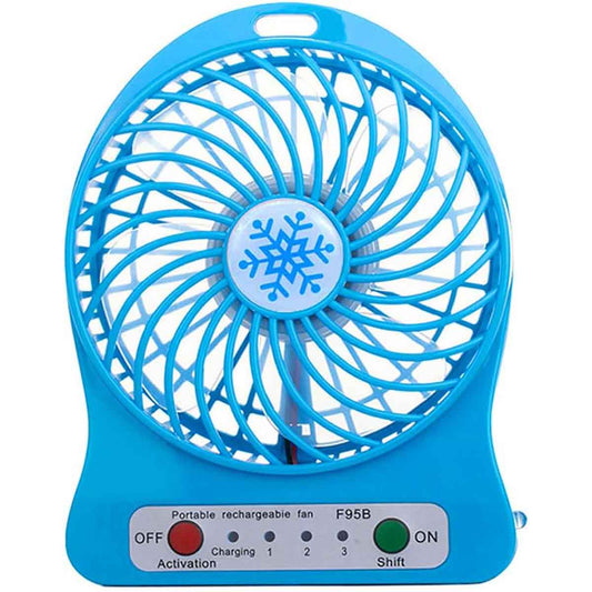 Rechargable Desk Fan with LED Light and 3 level fan speed contral