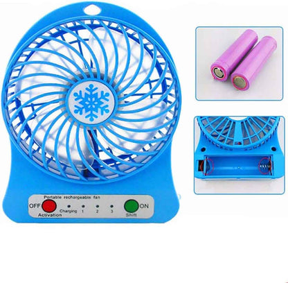 Rechargable Desk Fan with LED Light and 3 level fan speed contral