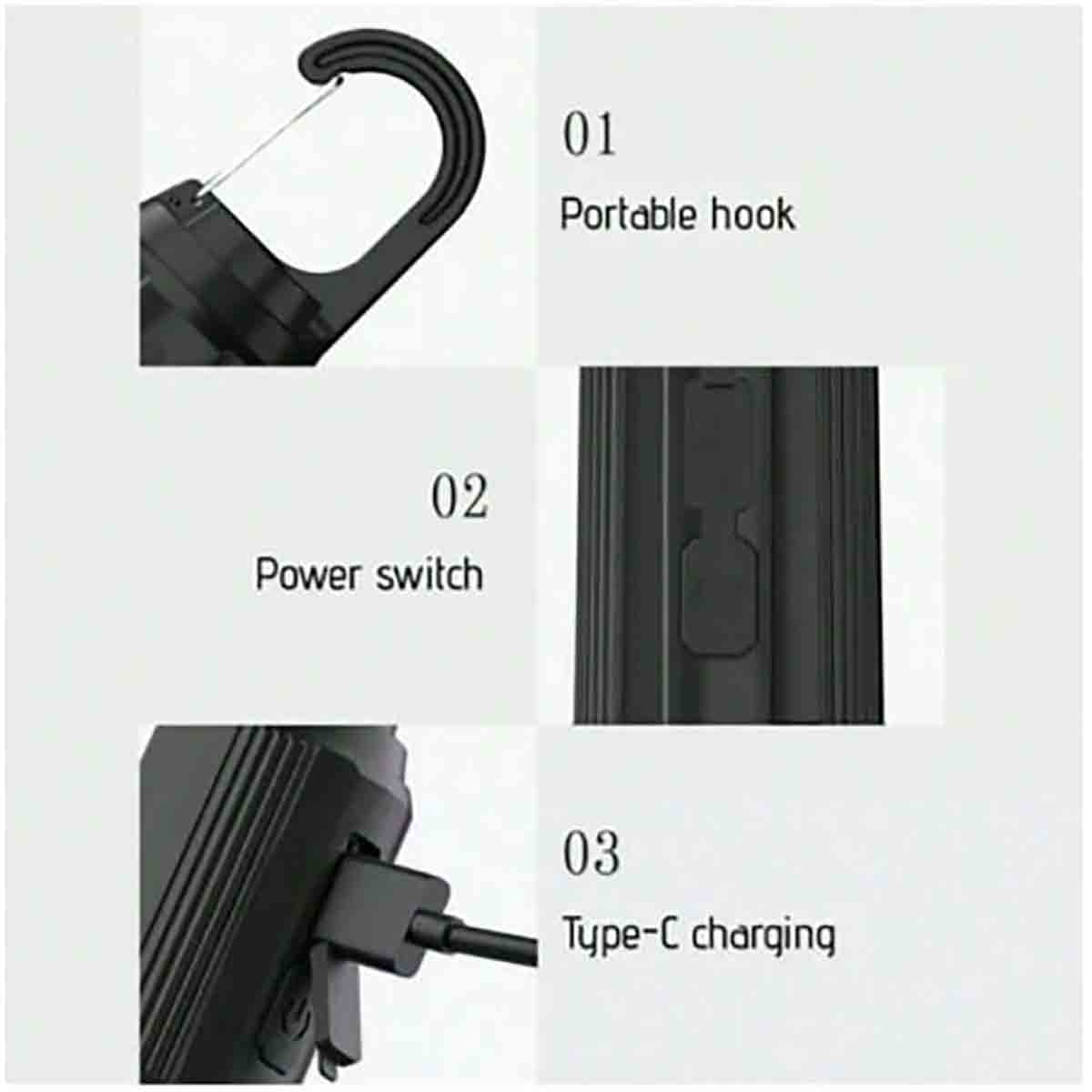 Rechargeable LED Camping Lamp Gear Clip Hook