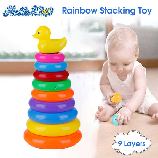 Ring Stacking Set Early Educational Toddlers Colours Recognition Shape Size Toy for Kids