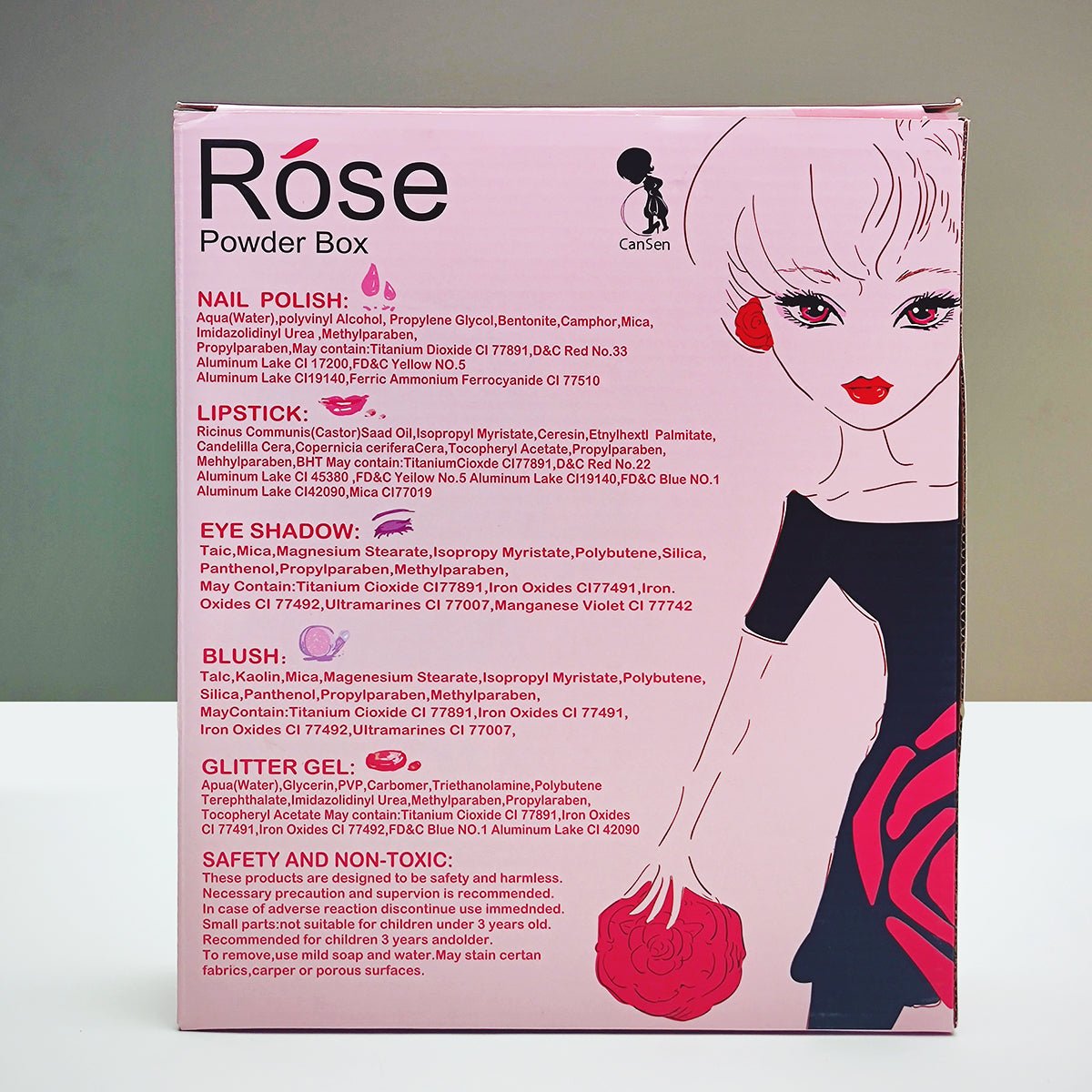 Rose Makeup Powder Beauty Cosmetic Set for Girls