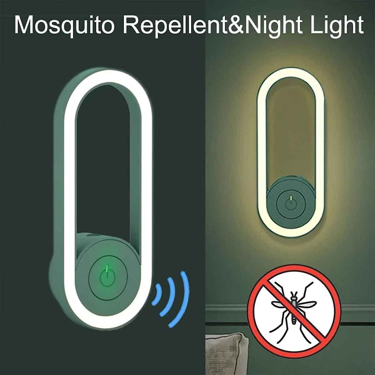 Ultrasonic Pest Repellent with LED Lamp Night Mosquito Killer Bug Zapper Lamp