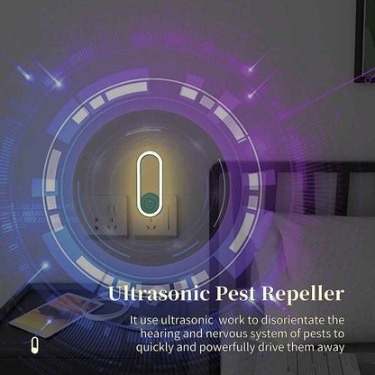Ultrasonic Pest Repellent with LED Lamp Night Mosquito Killer Bug Zapper Lamp
