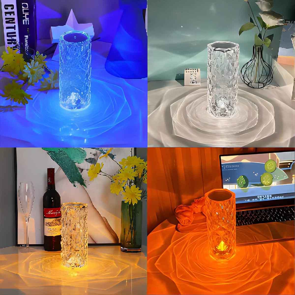 USB Rechargeable Crystal Table Lamp