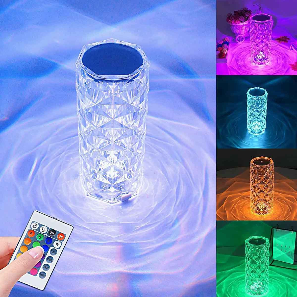 USB Rechargeable Crystal Table Lamp