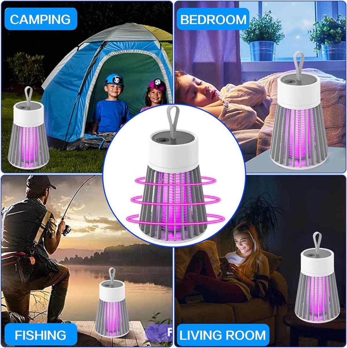 Rechargeable Mosquito Killer Lamp Catcher Zapper Trap