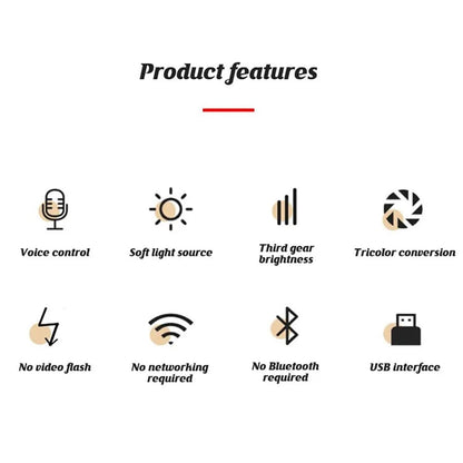 Voice Control USB Light for Laptop Keyboard Sound Control 3 Color 4 Lvls