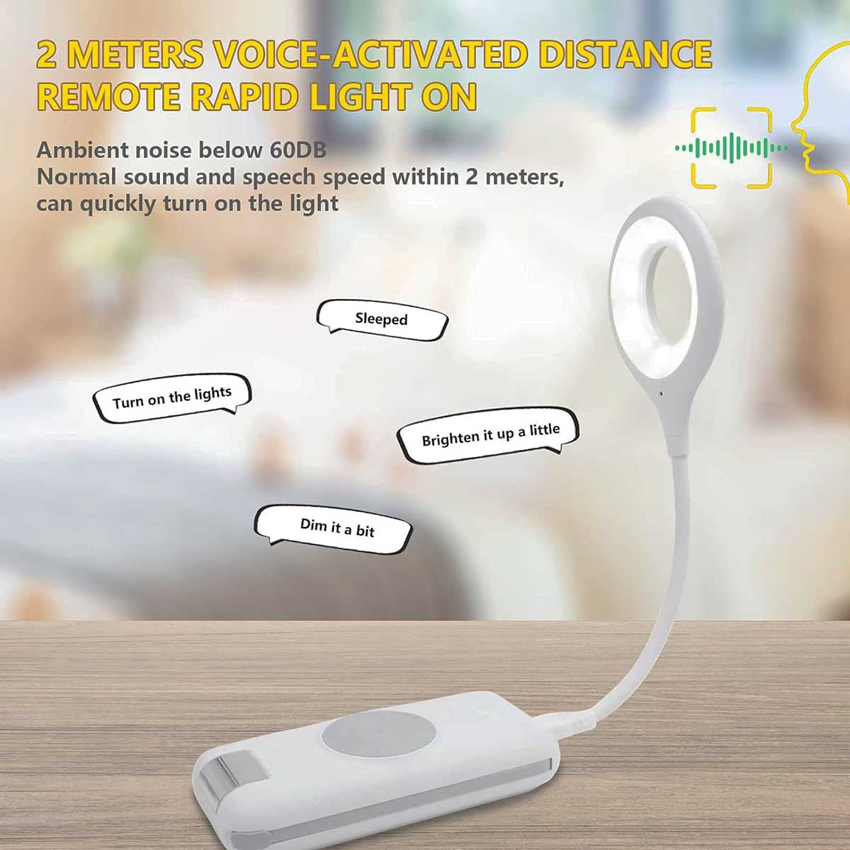 Voice Control USB Light for Laptop Keyboard Sound Control 3 Color 4 Lvls