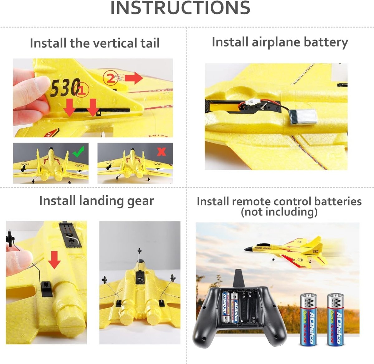 ZY-530 2CH RC Remote Control Fighter Plane Toy
